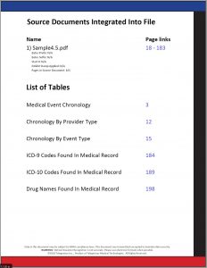 Medical Chronology Source Tables